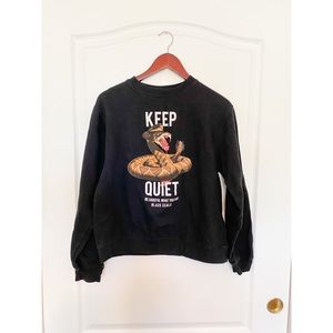 Black Scale black graphic sweater size S